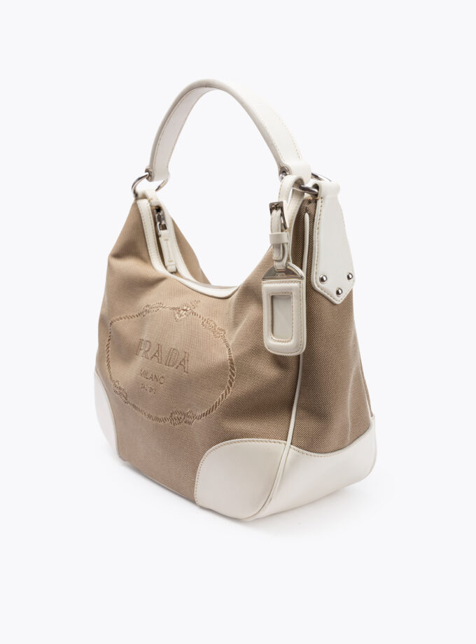 PRADA Logo Jacquard Shoulder Bag