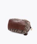 FENDI Velvet Zucca Bowling Handbag
