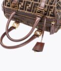 FENDI Velvet Zucca Bowling Handbag